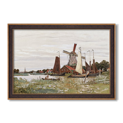 Windmill at Zaandam, 1871-Claude Monet-Custom Framed Canvas