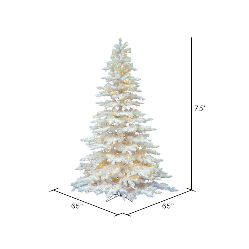 Lighted Artificial Spruce Christmas Tree, Warm White LED, 7.5' H