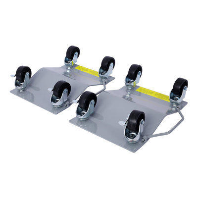 Ensemble de chariot à roulettes en acier robuste, capacité de 1 500 lb par roue, moteur gris antidérapant