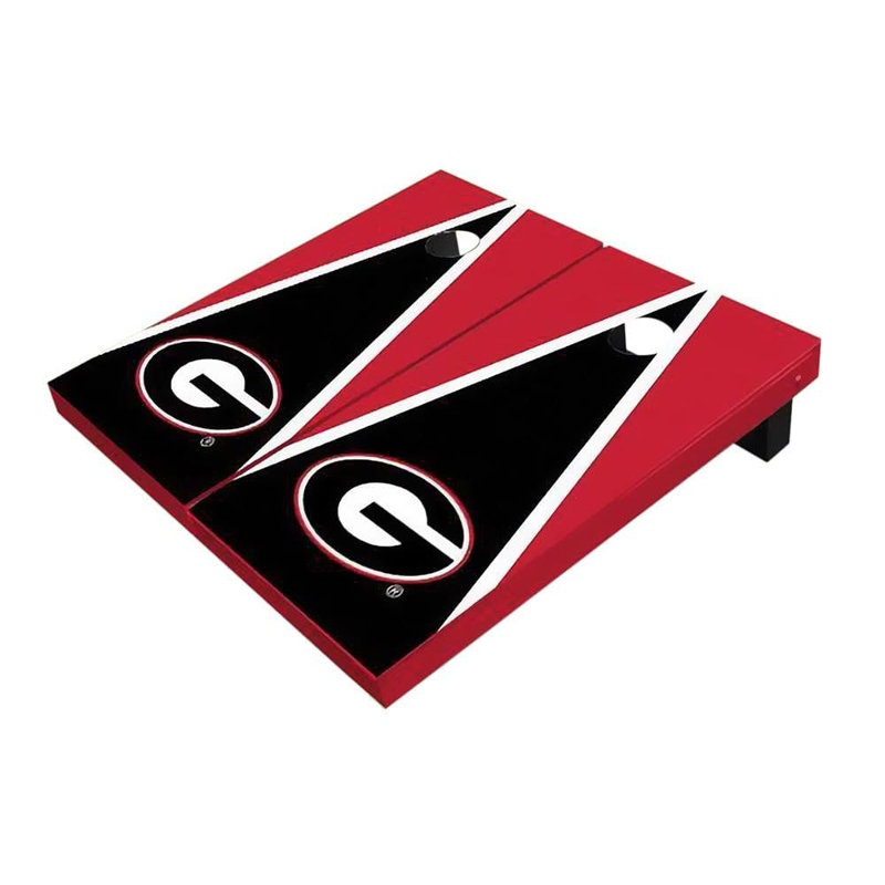 NCAA Alternant Triangle Cornhole Board, Georgia Bulldogs, Noir / rouge