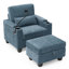 Canapé inclinable simple avec réglage manuel du dossier et repose-pieds avec rangement USB-528000323