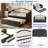 Wooden Daybed With Trundle, 2 Storage Drawers And Upholstered Button Tufted Backrest-1570164787