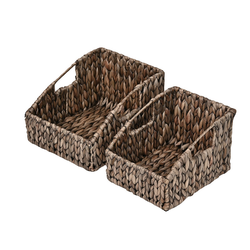 Happimess Wicker Decorative Basket, Gray Brown