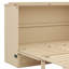 Lit escamotable en bois avec décoration en rotin, plateforme pleine grandeur avec grand tiroir de rangement