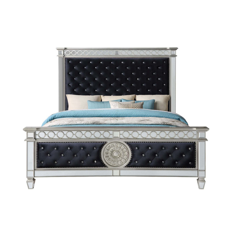 Mcelfresh Upholstered Standard Bed, Queen, Black
