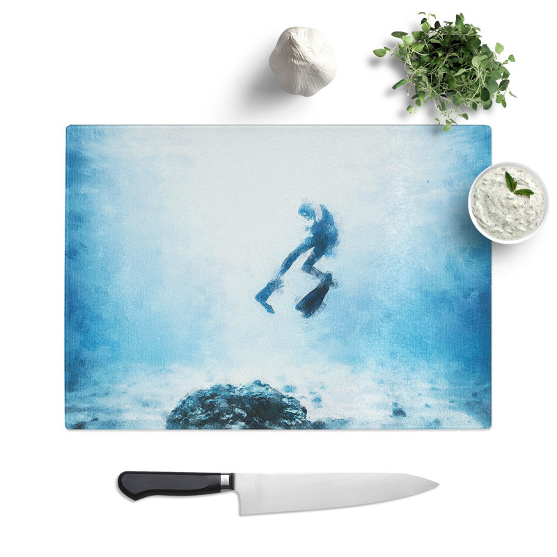 Diving Painting Chopping Board, 28.5cm W x 39cm L