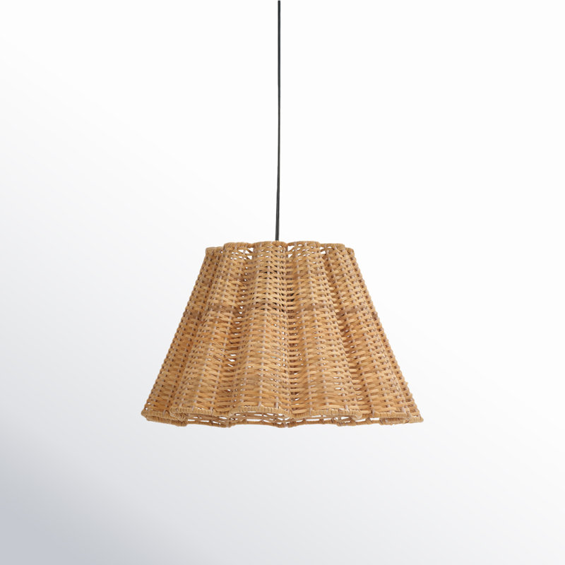 Luminaire suspendu naturel 1 lumière Carbry, H 7 po x l 12 po x P 12 po