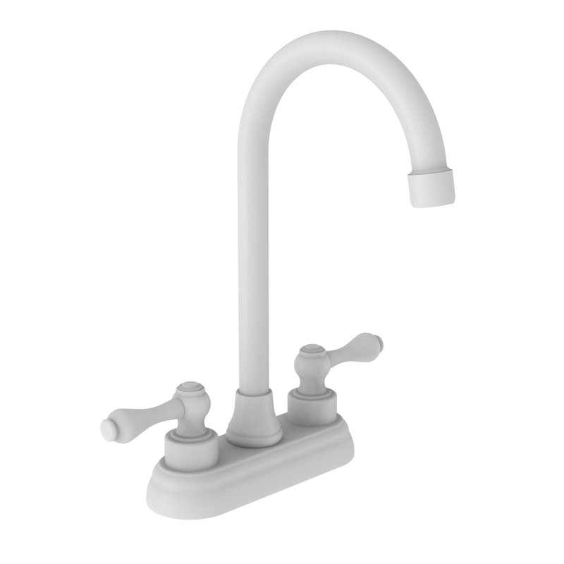 Seaport Double Handle Bar Faucet, Matte White