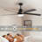 65 Inch Black Ceiling Fan with Light, 5-Blade Dimmable LED Ceiling Fan with Remote Control, Modern Quiet Design for Living Room and Bedroom (Silent/6-Speed/Reversible/DC Motor)