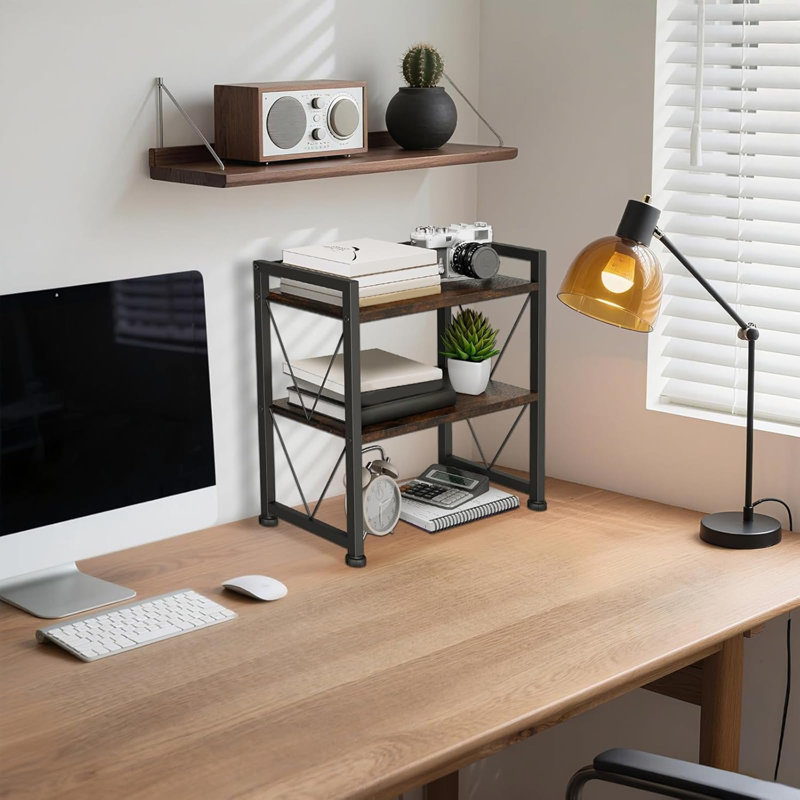 Iron, Manufactured Wood Desk Organiser, Black/Brown