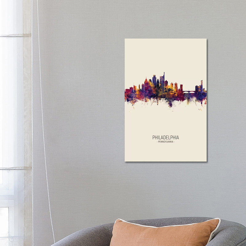 Philadelphia Pennsylvania Skyline Fall by Michael Tompsett - Wrapped Canvas Gallery-Wrapped Canvas Giclée