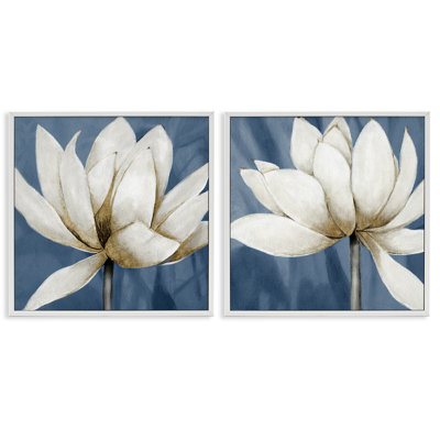 Traditional Floral Falling Petals 2 PC Giclee Art Set by Carol Robinson