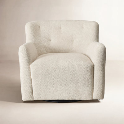 Fae Chenille Upholstered Swivel Armchair
