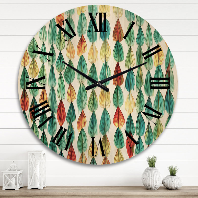 Horloge murale en bois géométrique surdimensionnée Autumn Autumn Coming, Très grand