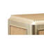 Console à panneau de particules avec motif chêne taupe champagne et poignées ornées