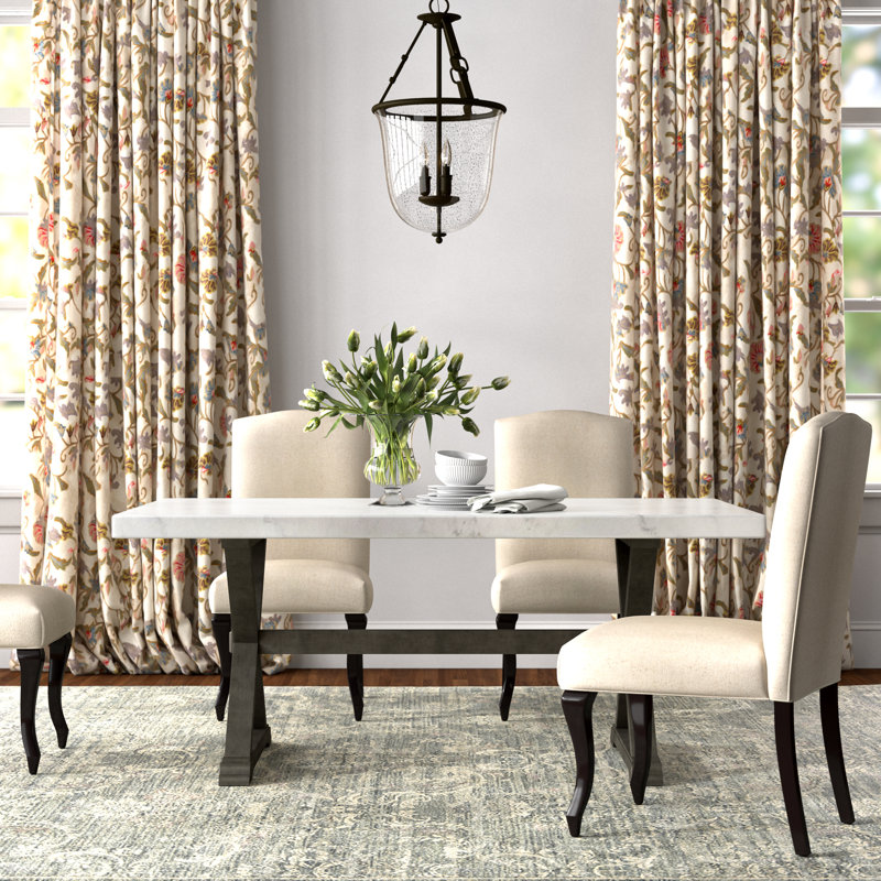 Silvester Rectangular Marble Top Dining Table