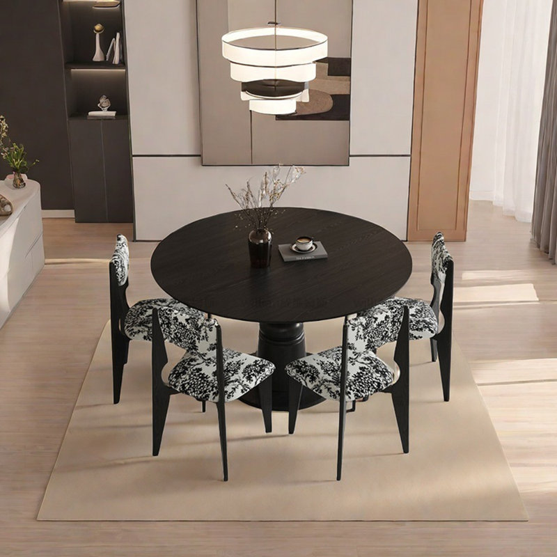 Ensemble de table de salle à manger, Noir, noir, noir, noir, H 29,53 po x L 39,37 po x l 39,37 po