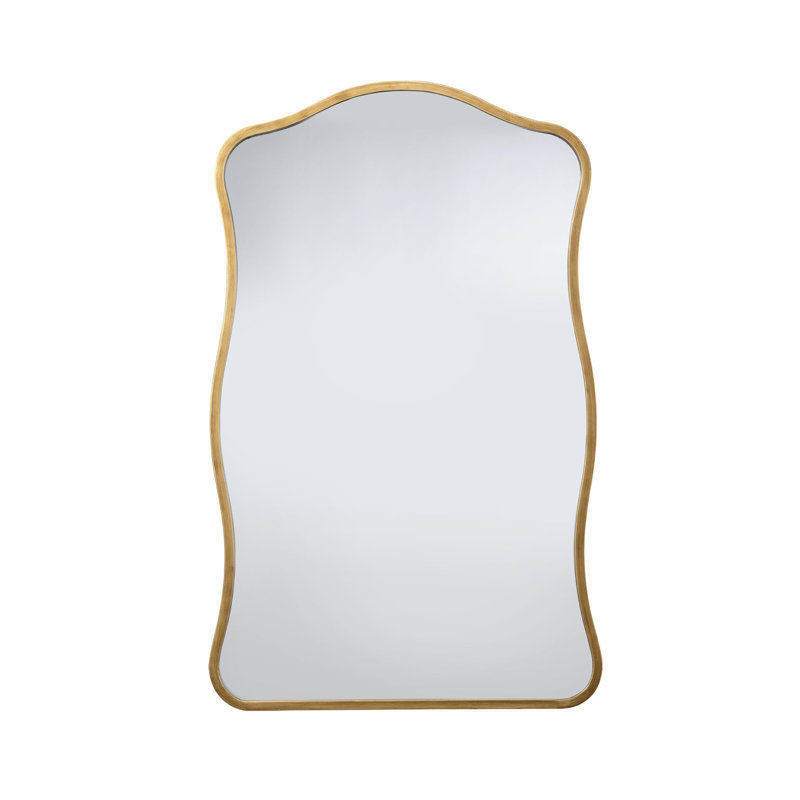 Haslingden Wavy Iron Floor Mirror, Antique Brass, 38" x 24"