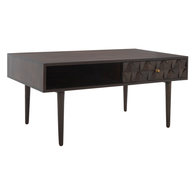 Lilyth Solid Wood Single Coffee Table, Walnut