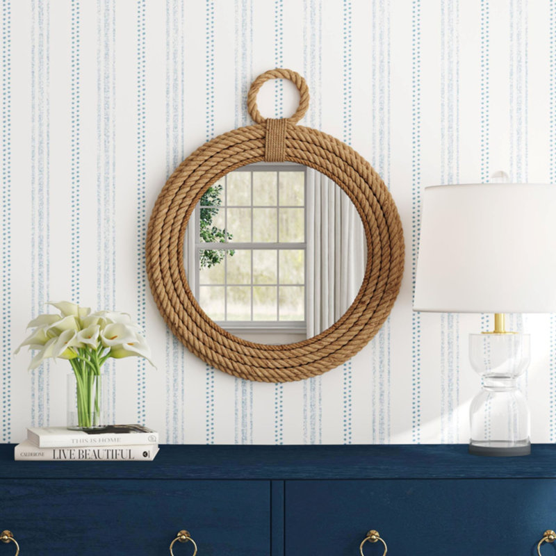 Chios Rope Flat Wall Mirror, 24" H x 24" W