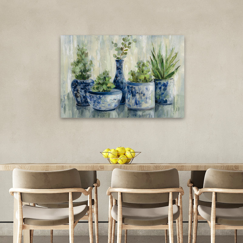 Plantes Chinoiserie - Bleu Chine Chinoiserie Global, H 36 po x l 24 po