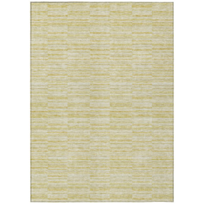 Tapis extérieur lavable rayé blé et brun clair 5 pi x 8 pi