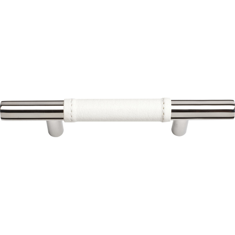 Zanzibar 17" Center to Center Appliance Pull, White/Polished Chrome, 3"
