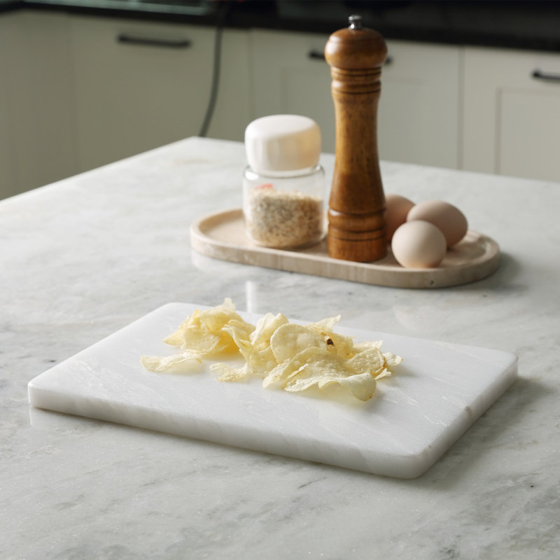 Natural Namib Bianco Marble Cutting Board, 12*8in