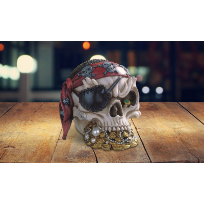 Jimya 3.75"H Medieval Pirate Skull Figurine Unique Gifts