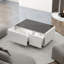 Table basse moderne et intelligente avec tiroirs intégrés pour réfrigérateur et congélateur, haut-parleur Bluetooth, chargement sans fil, panneau de commande tactile, ports USB, protection pour prise de courant, lumière d'ambiance, blanc-1482368299