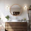 Miroir mural rond ondulé, grand miroir décoratif circulaire encadré en bois pour décor de maison de campagne moderne