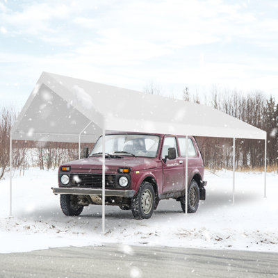 10 x 20 FT Carport Heavy Duty Galvanized Car Canopy Tents with Powder-Coated Steel Frame