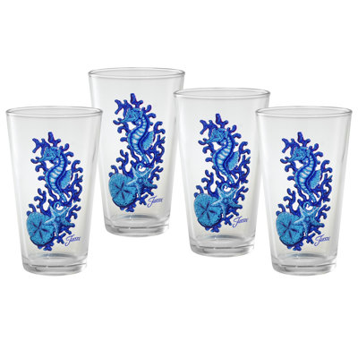 Seahorse 16 oz. Glass Glassware Set
