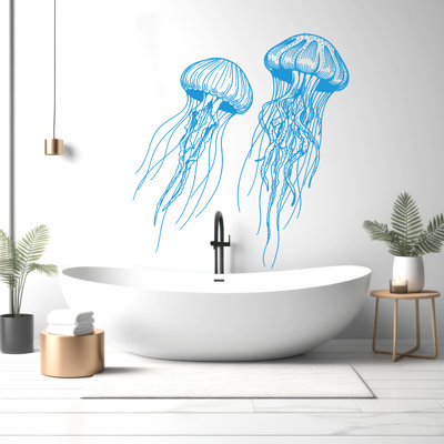 Jellyfish wall decal Jellyfish decor Jellyfish wall art Decal Sea Animals Wall Bathroom Wall Decals Stickers Vinyl 318DRE
