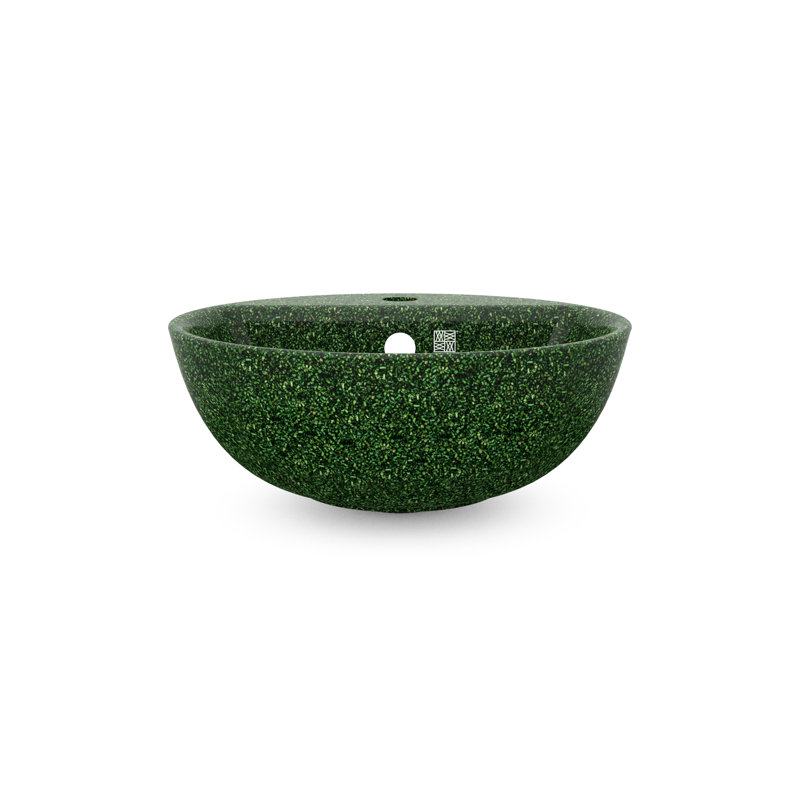 Woodio Soft40 15.75'' Wood Specialty Bathroom Sink with Overflow, Moss