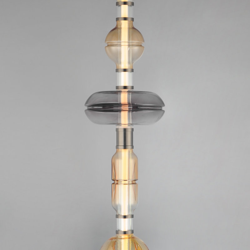 Gusto LED Floor Lamp, Gunmetal, Amber/Clear