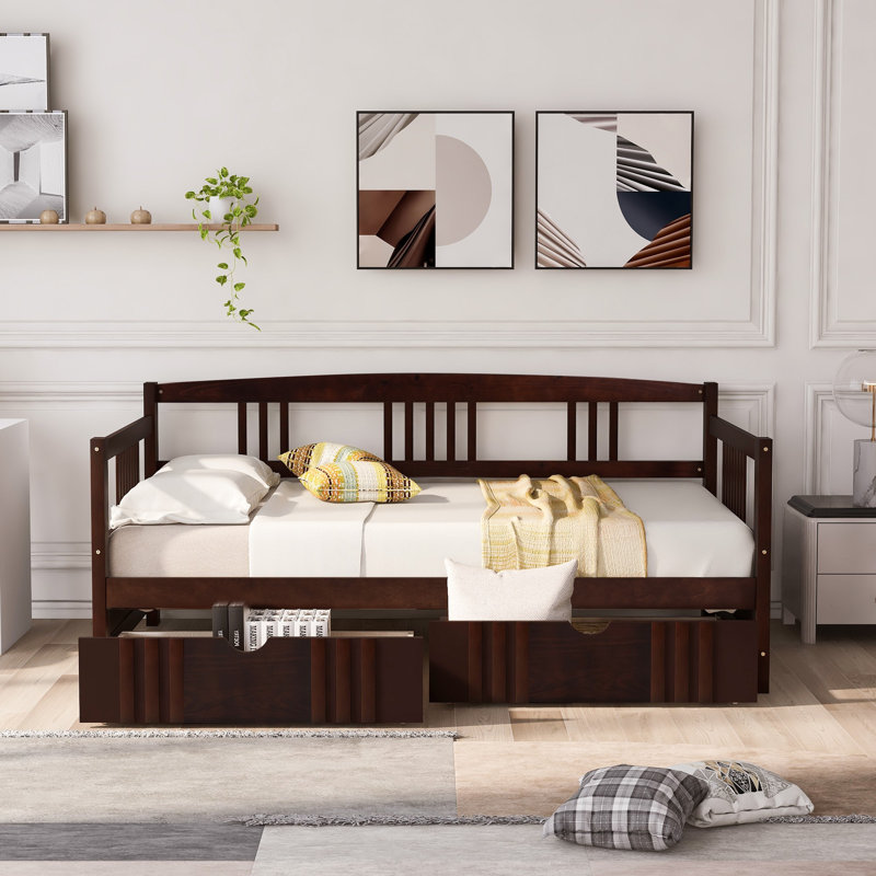 Belvia Daybed, Twin, Espresso, 2 Drawers