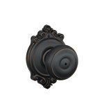 Georgian Knob with Brookshire Trim Bed and Bath Lock