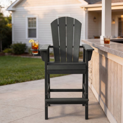 Chaise de bar Adirondack avec porte-gobelet