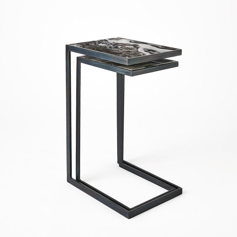 Nudge Marble End Table, 22" H x 14" W x 10.5" D