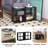 Rectangular Coffee Table Slim Living Room Table with Open Shelves for Small Spaces-241726866