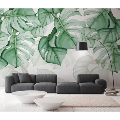 Palm Tree Tropical Leaves Natural Removable Wallpaper