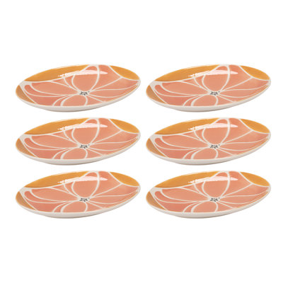 Oval Stoneware Platter With Wax Relief Design