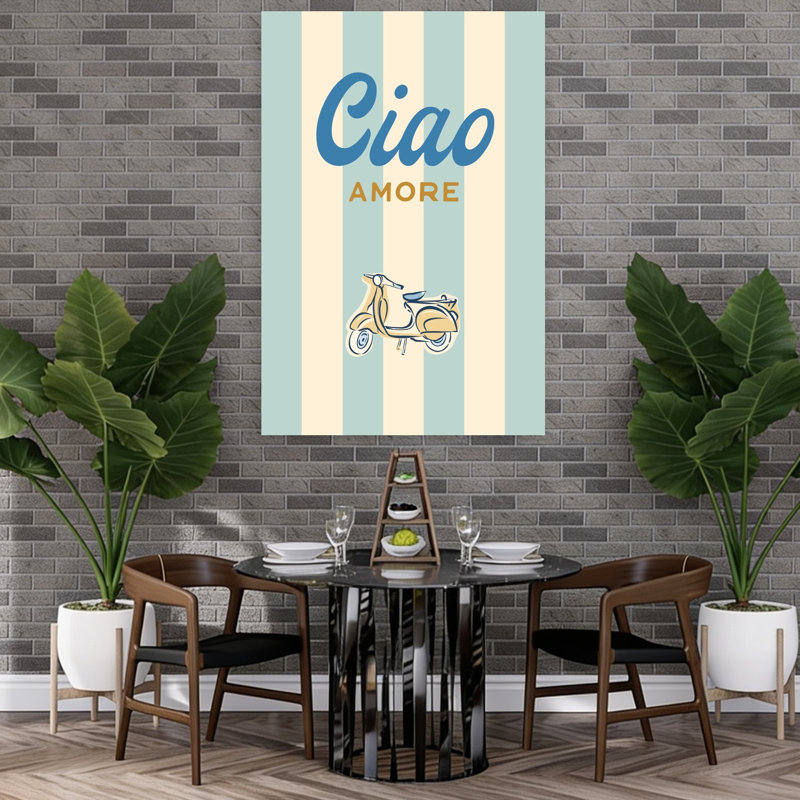 Impression d'art mural rétro classique et romantique, scooter Cao Amore, H 60 po x l 40 po