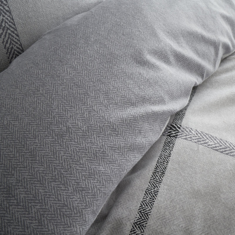 Berwick Tweed Brushed Cotton Duvet Cover Set, King Duvet Cover + 2 Standard Pillowcases