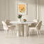 Table de salle à manger blanche + abricot fritté rond + fer-117529246