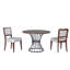 Ensemble de salle à manger pour 2 personnes avec table en placage de chêne et base en fer noir classique - chaises rembourrées en tissu beige, meuble de coin 3 pièces de 42 pouces peu encombrant