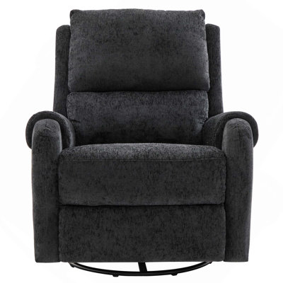 Manual Swivel Rocker Massage Recliner with Side Storage Pocket for Relaxation