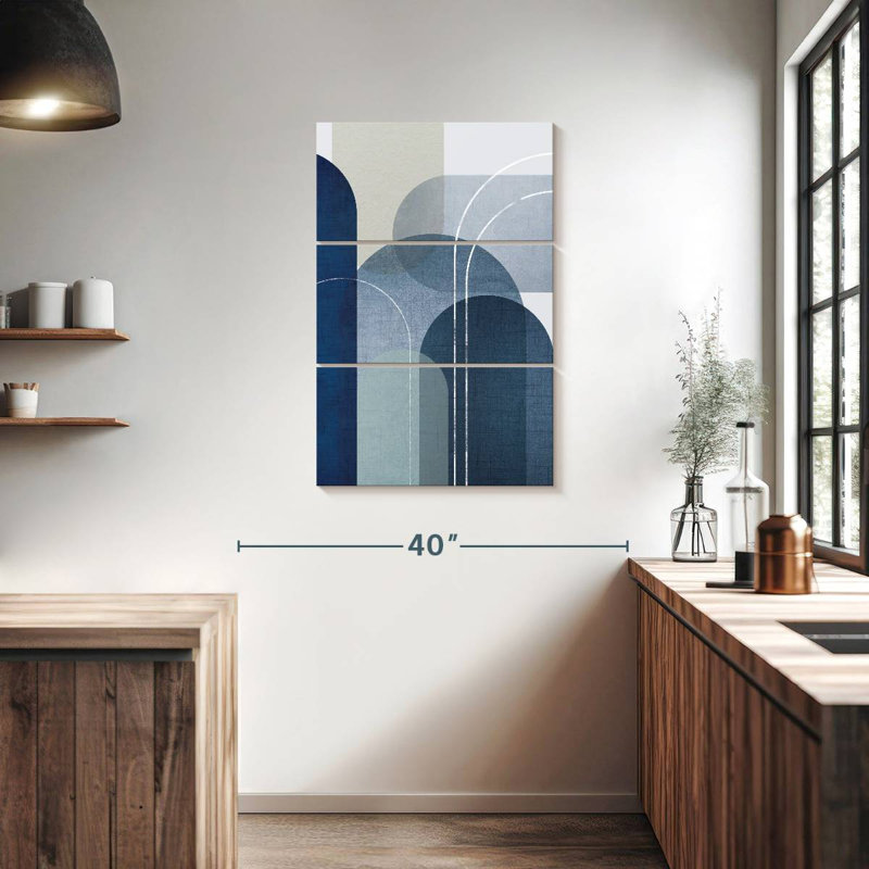 Avery Blue Linen Mountains II, H 38 po x l 24 po