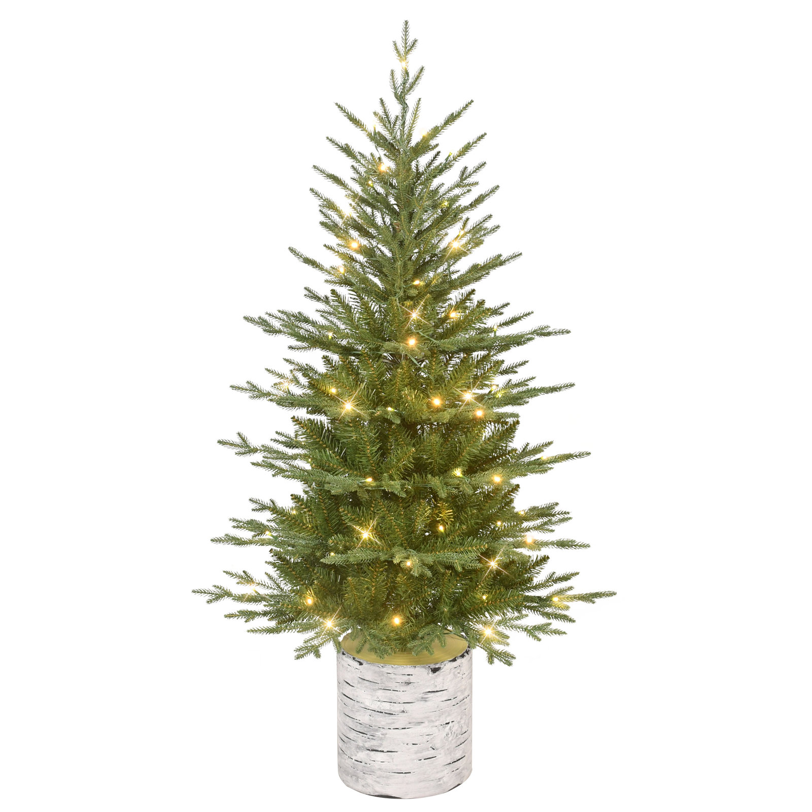 4.5' Pre-Lit Artificial Green Potted Arctic Fir Tree